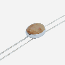 画像をギャラリービューアに読み込む, oval gem loop tie necklace